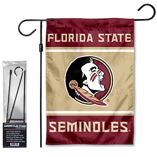 Florida State Seminoles Garden Banner Flag with Flag Pole Stand Set - Sports Collectibles, Sports Memorabilia, Sports Fan Shop, Sports Gifts
