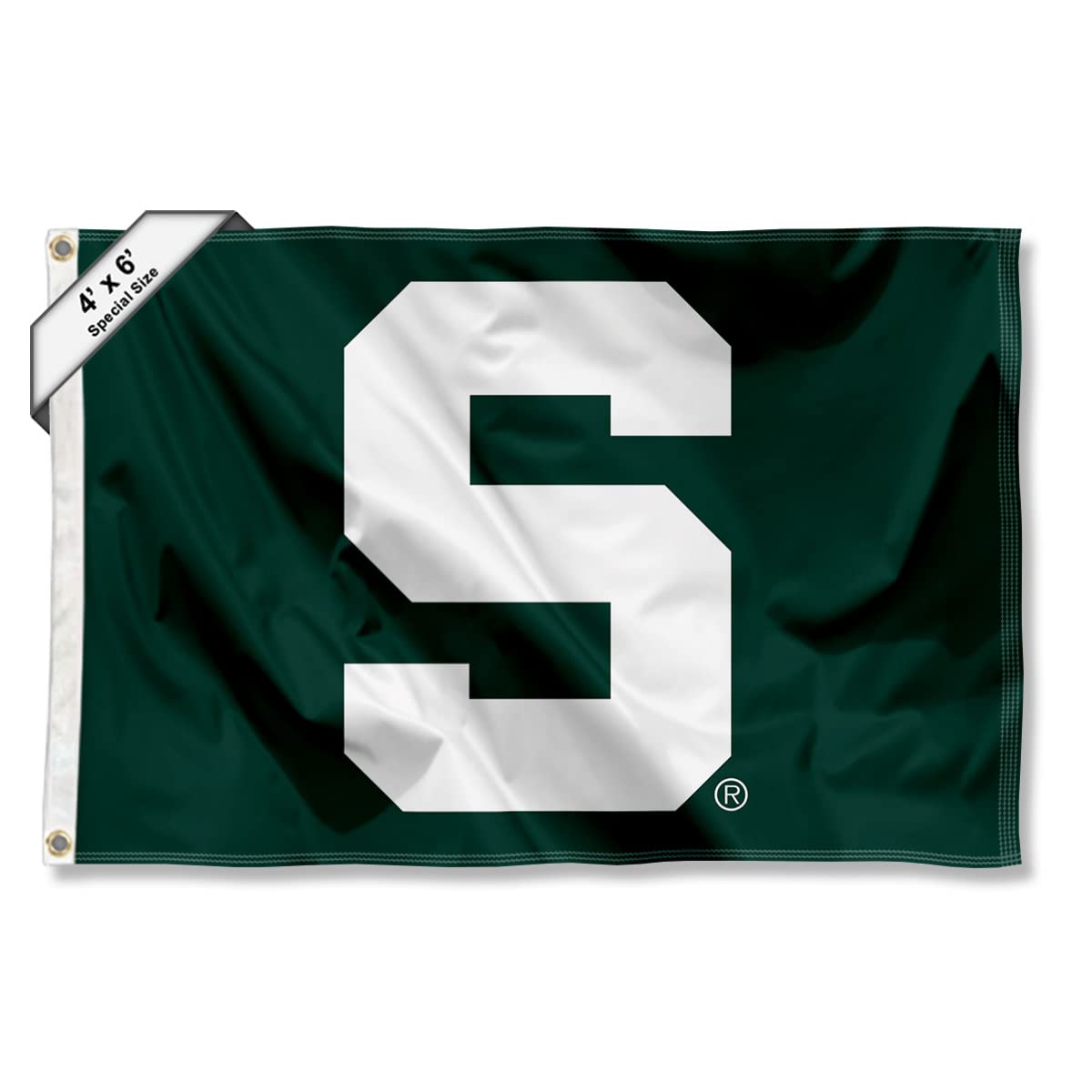 College Flags & Banners Co. MSU Spartans 4 ft x 6 ft Block S Flag - Sports Collectibles, Sports Memorabilia, Sports Fan Shop, Sports Gifts