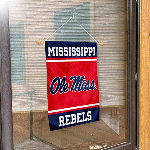College Flags & Banners Co. Ole Miss Window Wall Banner Hanging Flag with Suction Cup - Sports Collectibles, Sports Memorabilia, Sports Fan Shop, Sports Gifts