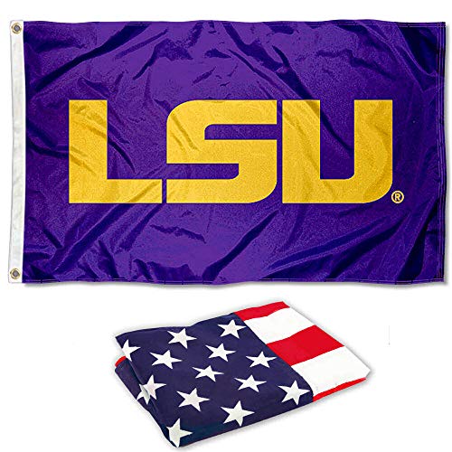 College Flags & Banners Co. LSU and USA Flag 3x5 Set - Sports Collectibles, Sports Memorabilia, Sports Fan Shop, Sports Gifts
