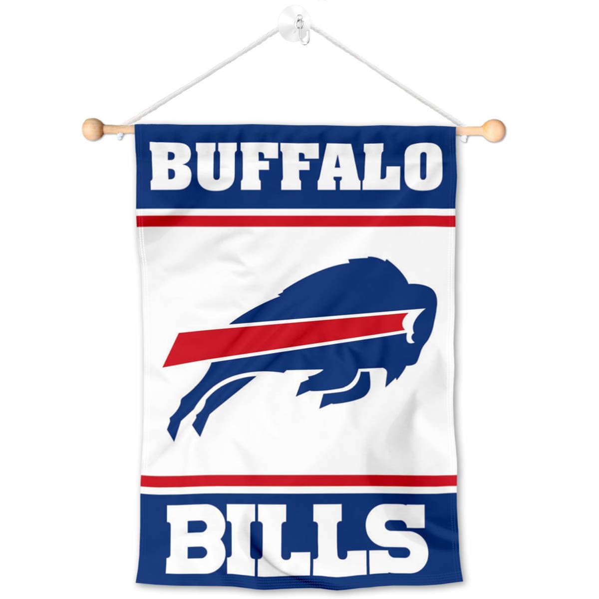 Buffalo Bills Sir Saint Banner Window Wall Hanging Flag with Suction Cup - Sports Collectibles, Sports Memorabilia, Sports Fan Shop, Sports Gifts