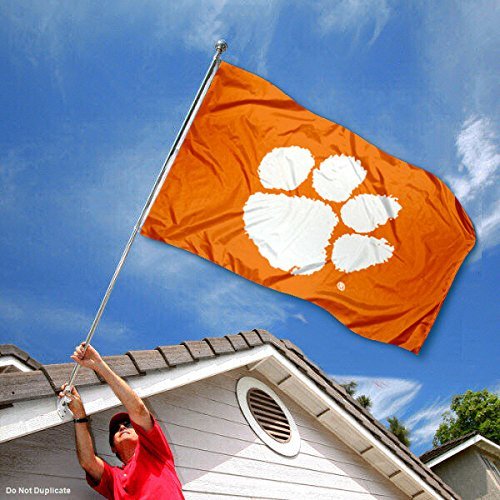 College Flags & Banners Co. Clemson University Flag - Orange and USA 3x5 Flag Set - Sports Collectibles, Sports Memorabilia, Sports Fan Shop, Sports Gifts