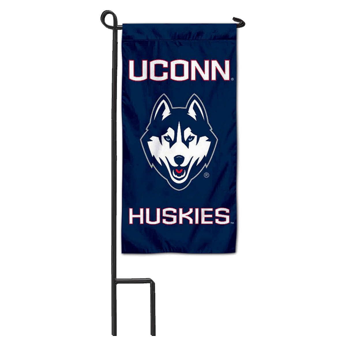 College Flags & Banners Co. Connecticut Huskies Mini Garden and Flower Pot Flag Topper - Sports Collectibles, Sports Memorabilia, Sports Fan Shop, Sports Gifts