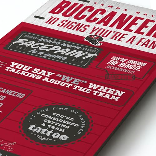 YouTheFan Officially-licensed NFL Tampa Bay Buccaneers 6x19 Top 10 Signs Banner - humorous descriptions - fun sports fan phrases, original design, indoor team wall decor fan gift - Sports Collectibles, Sports Memorabilia, Sports Fan Shop, Sports Gifts
