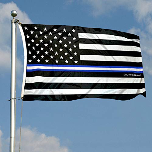 Sports Flags Pennants Company Doctors EMS Thin Line Flag 3x5 Foot Banner - Sports Collectibles, Sports Memorabilia, Sports Fan Shop, Sports Gifts