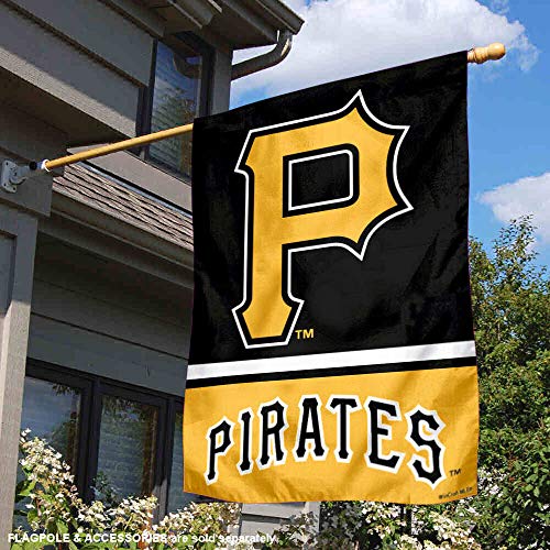 WinCraft Pittsburgh Pirates Double Sided House Flag - Sports Collectibles, Sports Memorabilia, Sports Fan Shop, Sports Gifts