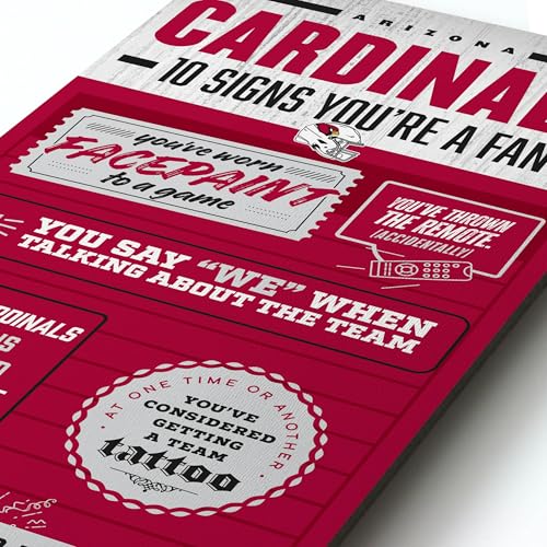 YouTheFan Officially-licensed NFL New Orleans Saints 6x19 Top 10 Signs Banner - humorous descriptions - fun sports fan phrases, original design, indoor team wall decor fan gift - Sports Collectibles, Sports Memorabilia, Sports Fan Shop, Sports Gifts