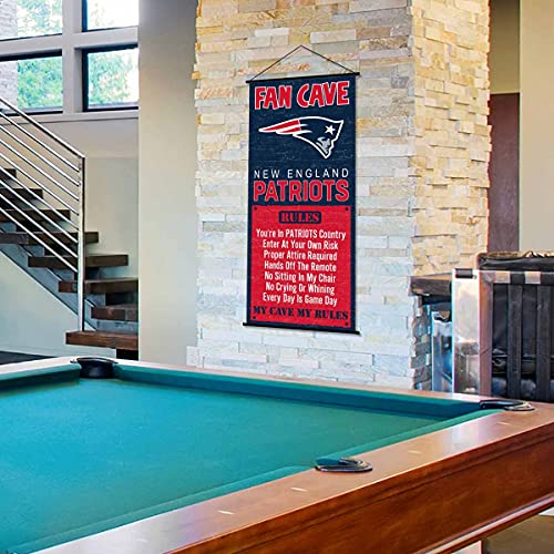 WinCraft New England Patriots Man Cave Fan Banner Wall Door Scroll - Sports Collectibles, Sports Memorabilia, Sports Fan Shop, Sports Gifts