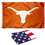 College Flags & Banners Co. University of Texas Bevo and USA Flag 3x5 Set - Sports Collectibles, Sports Memorabilia, Sports Fan Shop, Sports Gifts