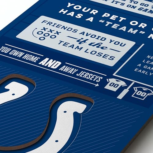 YouTheFan Officially-licensed NFL Indianapolis Colts 6x19 Top 10 Signs Banner - humorous descriptions - fun sports fan phrases, original design, indoor team wall decor fan gift - Sports Collectibles, Sports Memorabilia, Sports Fan Shop, Sports Gifts