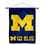 College Flags & Banners Co. Michigan Wolverines Go Blue House Flag and Wood Banner Pole Set - Sports Collectibles, Sports Memorabilia, Sports Fan Shop, Sports Gifts