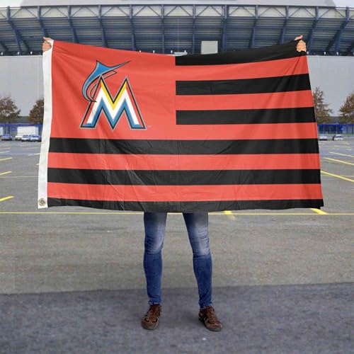 WinCraft Miami Marlins Stars and Stripes Nation 3x5 Flag - Sports Collectibles, Sports Memorabilia, Sports Fan Shop, Sports Gifts