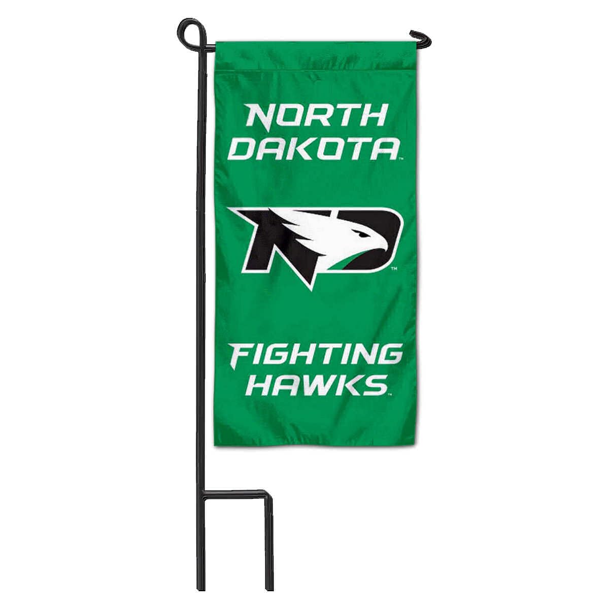 College Flags & Banners Co. North Dakota Fighting Hawks Mini Garden and Flower Pot Flag Topper - Sports Collectibles, Sports Memorabilia, Sports Fan Shop, Sports Gifts