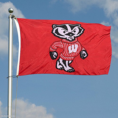 College Flags & Banners Co. Wisconsin Badgers Embroidered and Stitched Nylon Flag - Sports Collectibles, Sports Memorabilia, Sports Fan Shop, Sports Gifts
