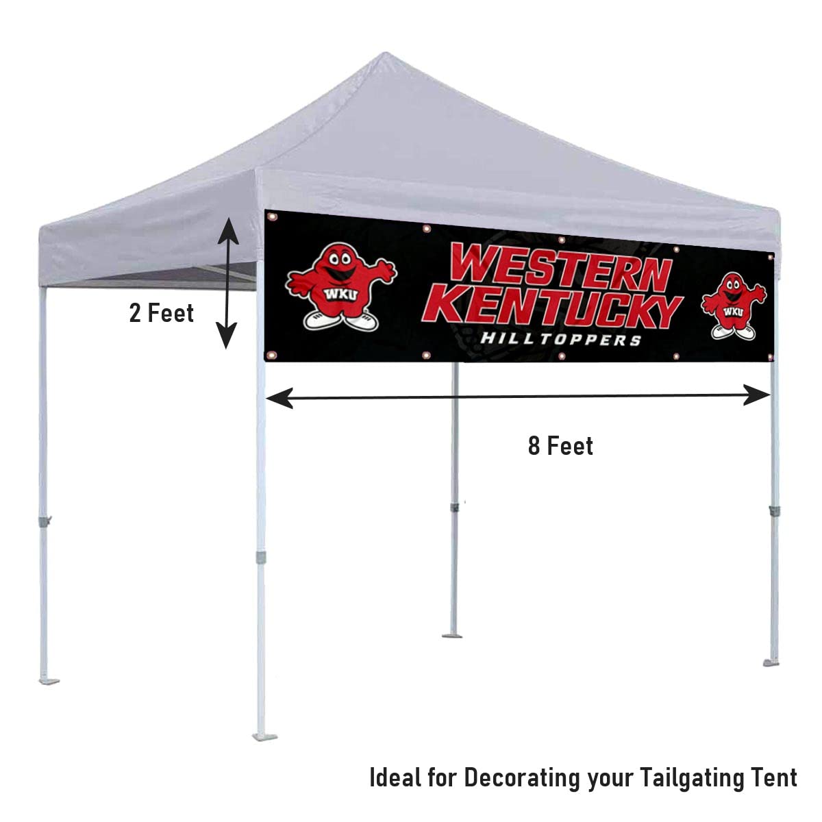 College Flags & Banners Co. Western Kentucky Hilltoppers Large 2x8 Foot Banner - Sports Collectibles, Sports Memorabilia, Sports Fan Shop, Sports Gifts