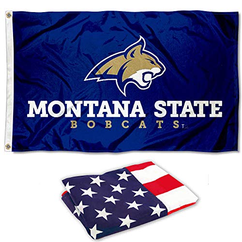 College Flags & Banners Co. Montana State MSU Bobcats Flag and USA 3x5 Flag Set - Sports Collectibles, Sports Memorabilia, Sports Fan Shop, Sports Gifts