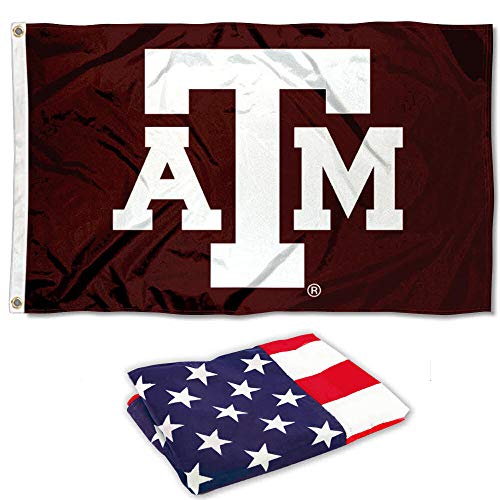 College Flags & Banners Co. Texas A&M University 3x5 Flag and USA 3x5 Flag Set - Sports Collectibles, Sports Memorabilia, Sports Fan Shop, Sports Gifts