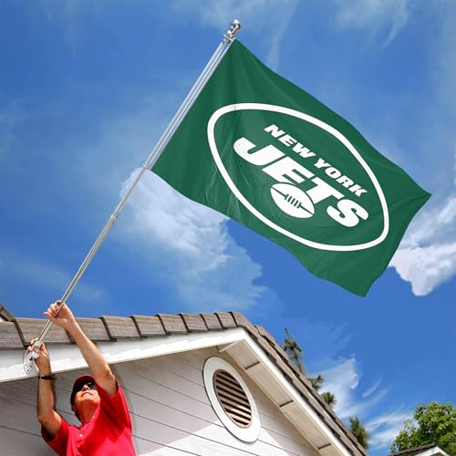 WinCraft New York Jets Embroidered Nylon Flag - Sports Collectibles, Sports Memorabilia, Sports Fan Shop, Sports Gifts