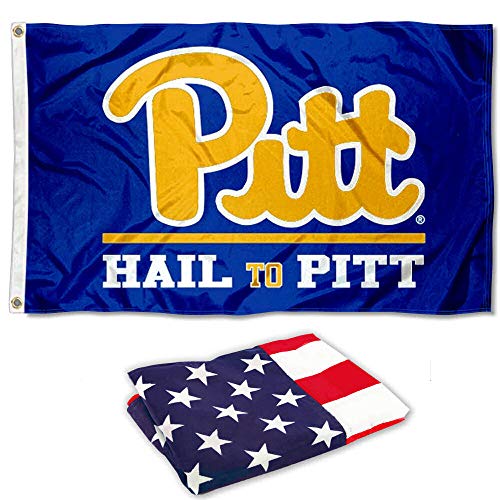 College Flags & Banners Co. Pittsburgh Panthers Hail to Pitt and USA Flag 3x5 Set - Sports Collectibles, Sports Memorabilia, Sports Fan Shop, Sports Gifts