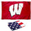 College Flags & Banners Co. University of Wisconsin Large and USA Flag 3x5 Set - Sports Collectibles, Sports Memorabilia, Sports Fan Shop, Sports Gifts