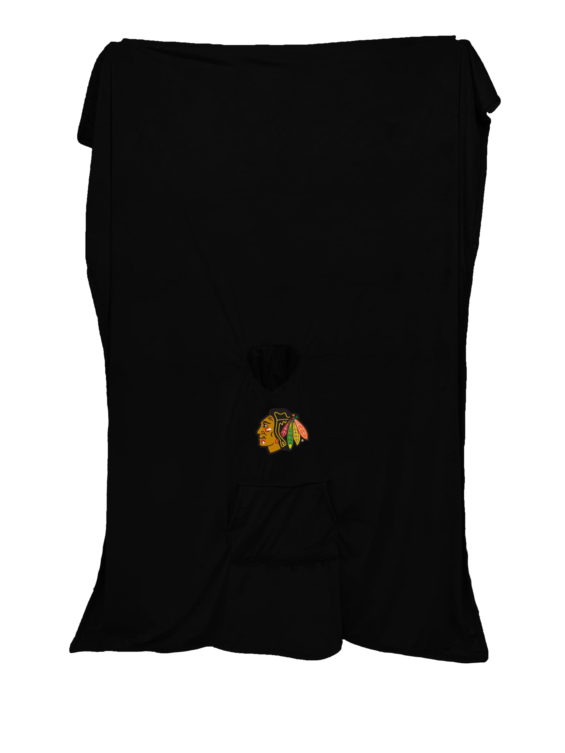 Pegasus Sports NHL Chicago Blackhawks Team Color Bloncho w/Logo Patch & Sherpa - Sports Gifts, Sports Memorabilia, Sports Collectibles, Fan Shop