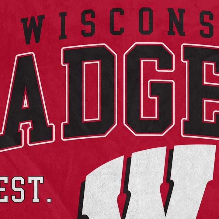 NCAA Wisconsin Badgers Vintage Arch Block Ultra Soft Blanket - Sports Gifts, Sports Memorabilia, Sports Collectibles, Fan Shop
