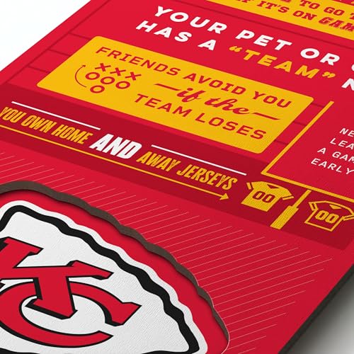 YouTheFan Officially-licensed NFL Kansas City Chiefs 6x19 Top 10 Signs Banner - humorous descriptions - fun sports fan phrases, original design, indoor team wall decor fan gift - Sports Collectibles, Sports Memorabilia, Sports Fan Shop, Sports Gifts