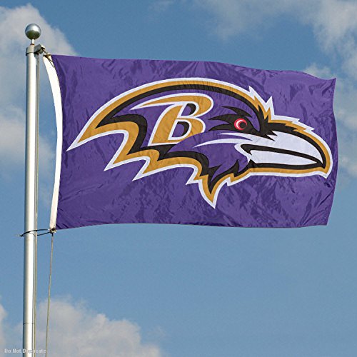 WinCraft Baltimore Ravens Embroidered Nylon Flag - Sports Collectibles, Sports Memorabilia, Sports Fan Shop, Sports Gifts