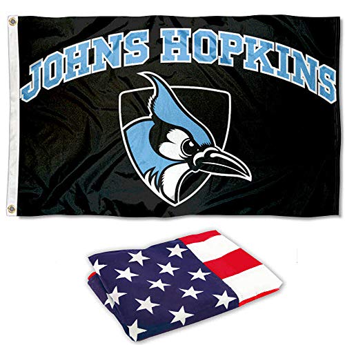 College Flags & Banners Co. JHU Blue Jays Black Flag and USA 3x5 Flag Set - Sports Collectibles, Sports Memorabilia, Sports Fan Shop, Sports Gifts