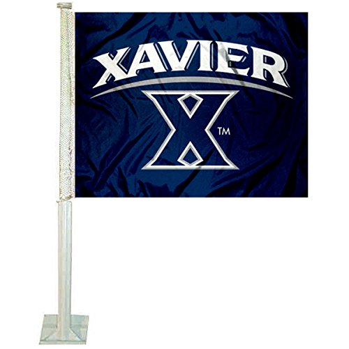 College Flags & Banners Co. Xavier Musketeers Blue Car Flag - Sports Collectibles, Sports Memorabilia, Sports Fan Shop, Sports Gifts