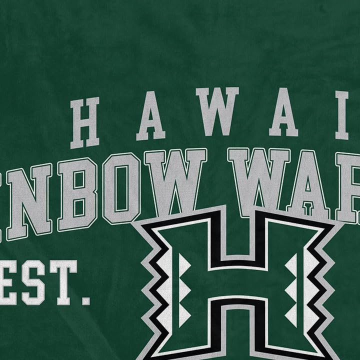 NCAA Hawaii Rainbow Warriors Vintage Arch Block Ultra Soft Blanket - Sports Gifts, Sports Memorabilia, Sports Collectibles, Fan Shop
