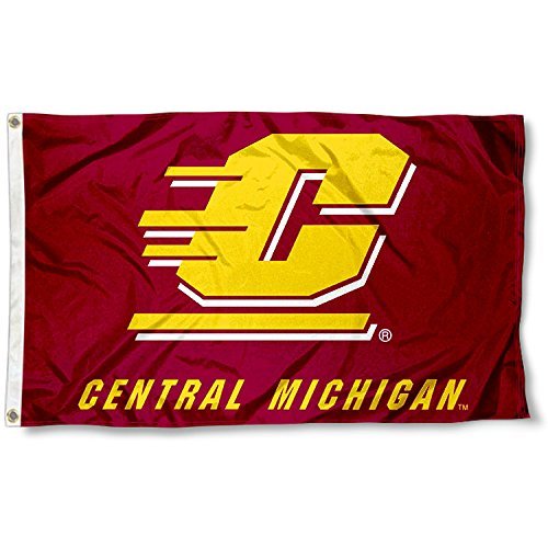 College Flags & Banners Co. Central Michigan University Flag and USA 3x5 Flag Set - Sports Collectibles, Sports Memorabilia, Sports Fan Shop, Sports Gifts