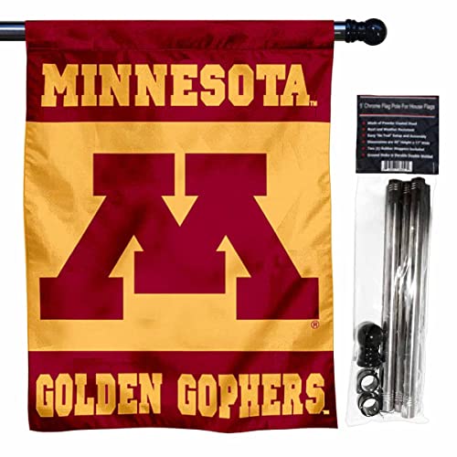College Flags & Banners Co. University of Minnesota House Flag with Pole Set - Sports Collectibles, Sports Memorabilia, Sports Fan Shop, Sports Gifts