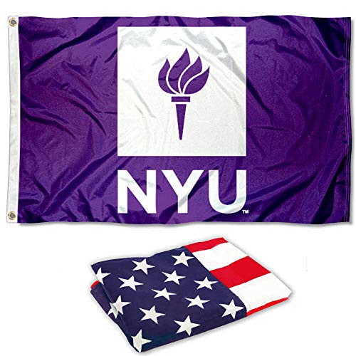 NYU Flag and USA 3x5 Flag Set - Sports Collectibles, Sports Memorabilia, Sports Fan Shop, Sports Gifts
