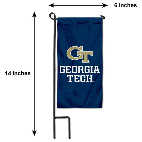 College Flags & Banners Co. Georgia Tech Yellow Jackets Mini Garden and Flower Pot Flag Topper - Sports Collectibles, Sports Memorabilia, Sports Fan Shop, Sports Gifts