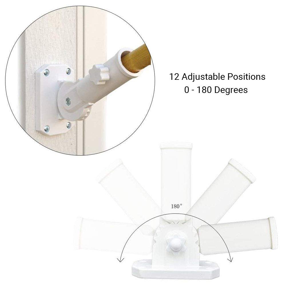 Sports Flags Pennants Company Flag Pole Bracket Adjustable Aluminum White Flagpole Holder - Sports Collectibles, Sports Memorabilia, Sports Fan Shop, Sports Gifts