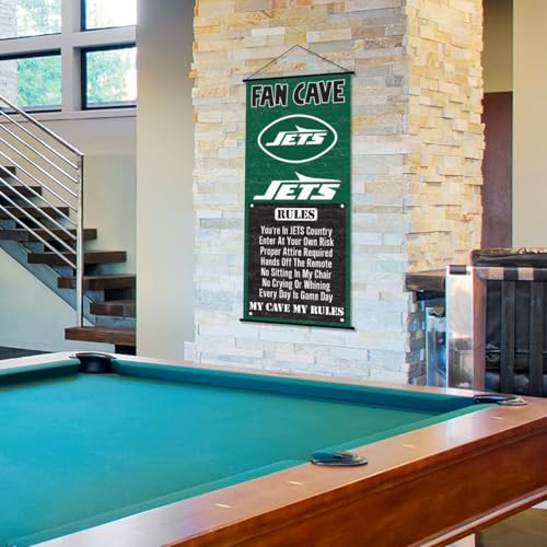 WinCraft New York Jets Man Cave Fan Banner Wall Door Scroll - Sports Collectibles, Sports Memorabilia, Sports Fan Shop, Sports Gifts