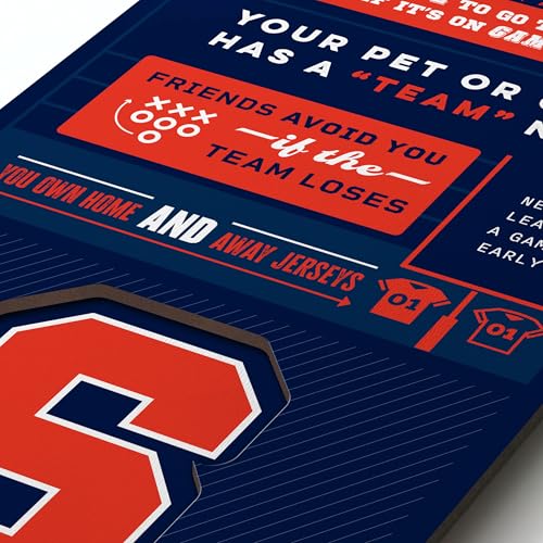 YouTheFan Officially-licensed NCAA Syracuse Orange 6x19 Top 10 Signs Banner - humorous descriptions - fun sports fan phrases, original design, indoor team wall decor fan gift - Sports Collectibles, Sports Memorabilia, Sports Fan Shop, Sports Gifts