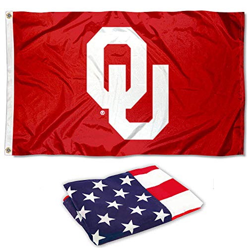 College Flags & Banners Co. University of Oklahoma and USA Flag 3x5 Set - Sports Collectibles, Sports Memorabilia, Sports Fan Shop, Sports Gifts