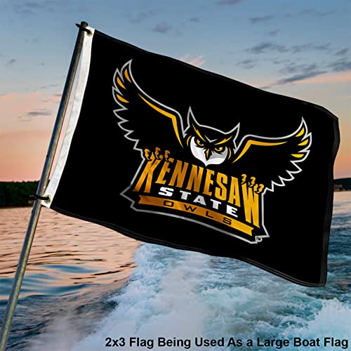 College Flags & Banners Co. Kennesaw State Owls Small 2x3 Foot Flag - Sports Collectibles, Sports Memorabilia, Sports Fan Shop, Sports Gifts
