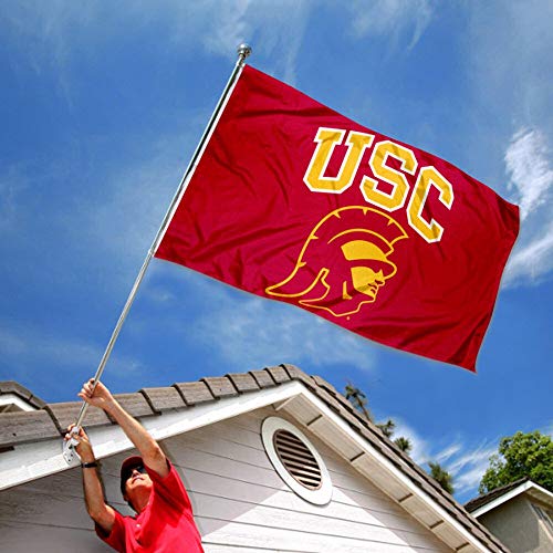 College Flags & Banners Co. USC Trojans Trojan Head Logo and USA Flag 3x5 Set - Sports Collectibles, Sports Memorabilia, Sports Fan Shop, Sports Gifts