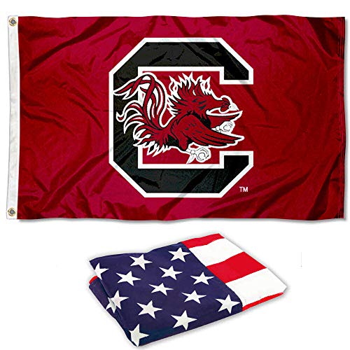 College Flags & Banners Co. University of South Carolina and USA Flag 3x5 Set - Sports Collectibles, Sports Memorabilia, Sports Fan Shop, Sports Gifts