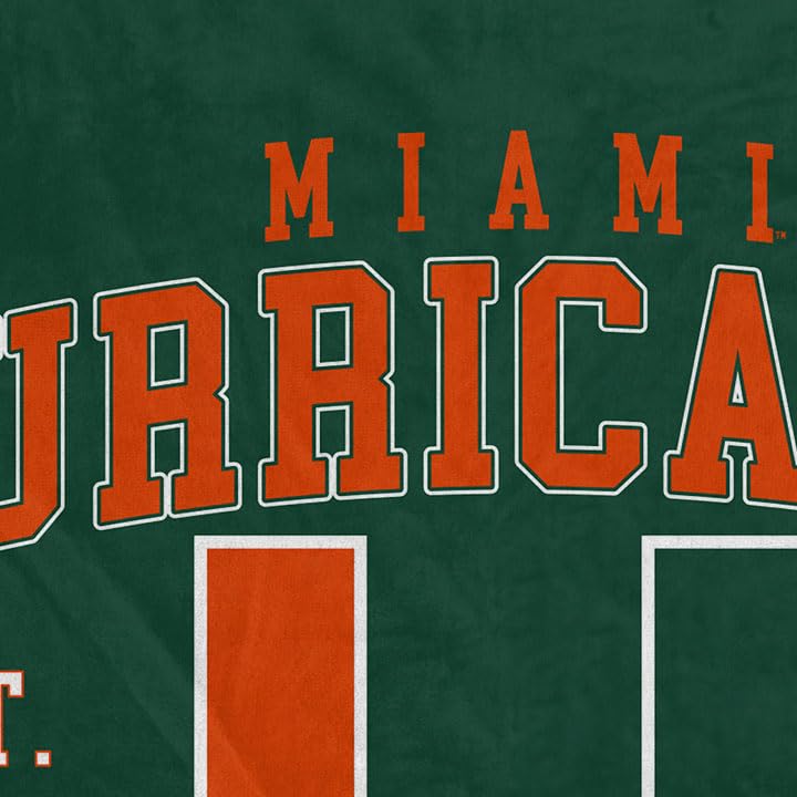 NCAA Miami Hurricanes Vintage Arch Block Ultra Soft Blanket - Sports Gifts, Sports Memorabilia, Sports Collectibles, Fan Shop