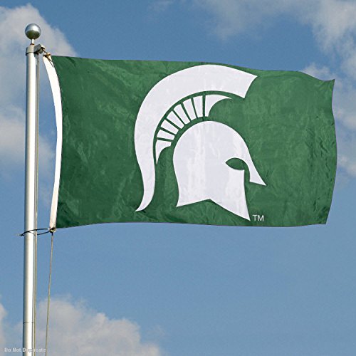 College Flags & Banners Co. Michigan State Spartans Embroidered and Stitched Nylon Flag - Sports Collectibles, Sports Memorabilia, Sports Fan Shop, Sports Gifts