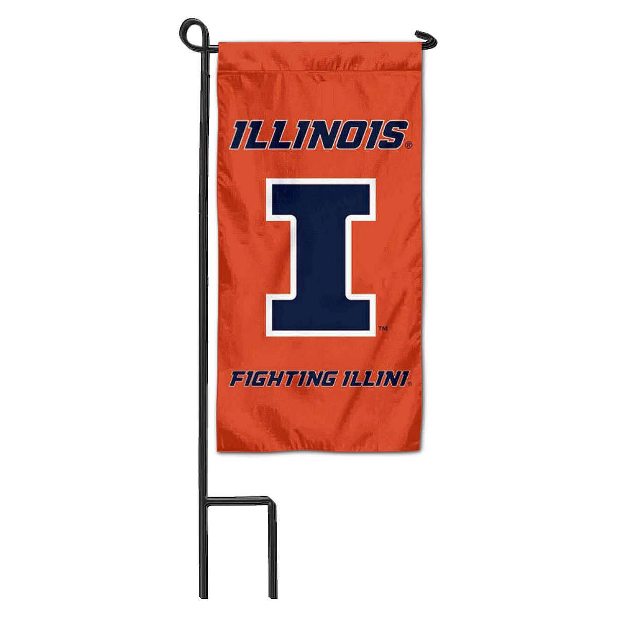 College Flags & Banners Co. Illinois Fighting Illini Mini Garden and Flower Pot Flag Topper - Sports Collectibles, Sports Memorabilia, Sports Fan Shop, Sports Gifts