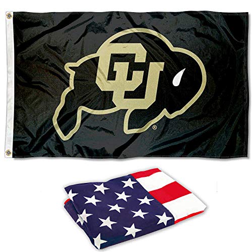College Flags & Banners Co. University of Colorado Flag and USA 3x5 Set - Sports Collectibles, Sports Memorabilia, Sports Fan Shop, Sports Gifts
