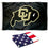 College Flags & Banners Co. University of Colorado Flag and USA 3x5 Set - Sports Collectibles, Sports Memorabilia, Sports Fan Shop, Sports Gifts