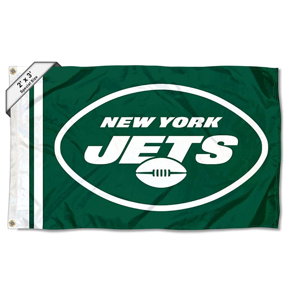New York Jets Wordmark 2x3 Foot Small Flag - Sports Collectibles, Sports Memorabilia, Sports Fan Shop, Sports Gifts