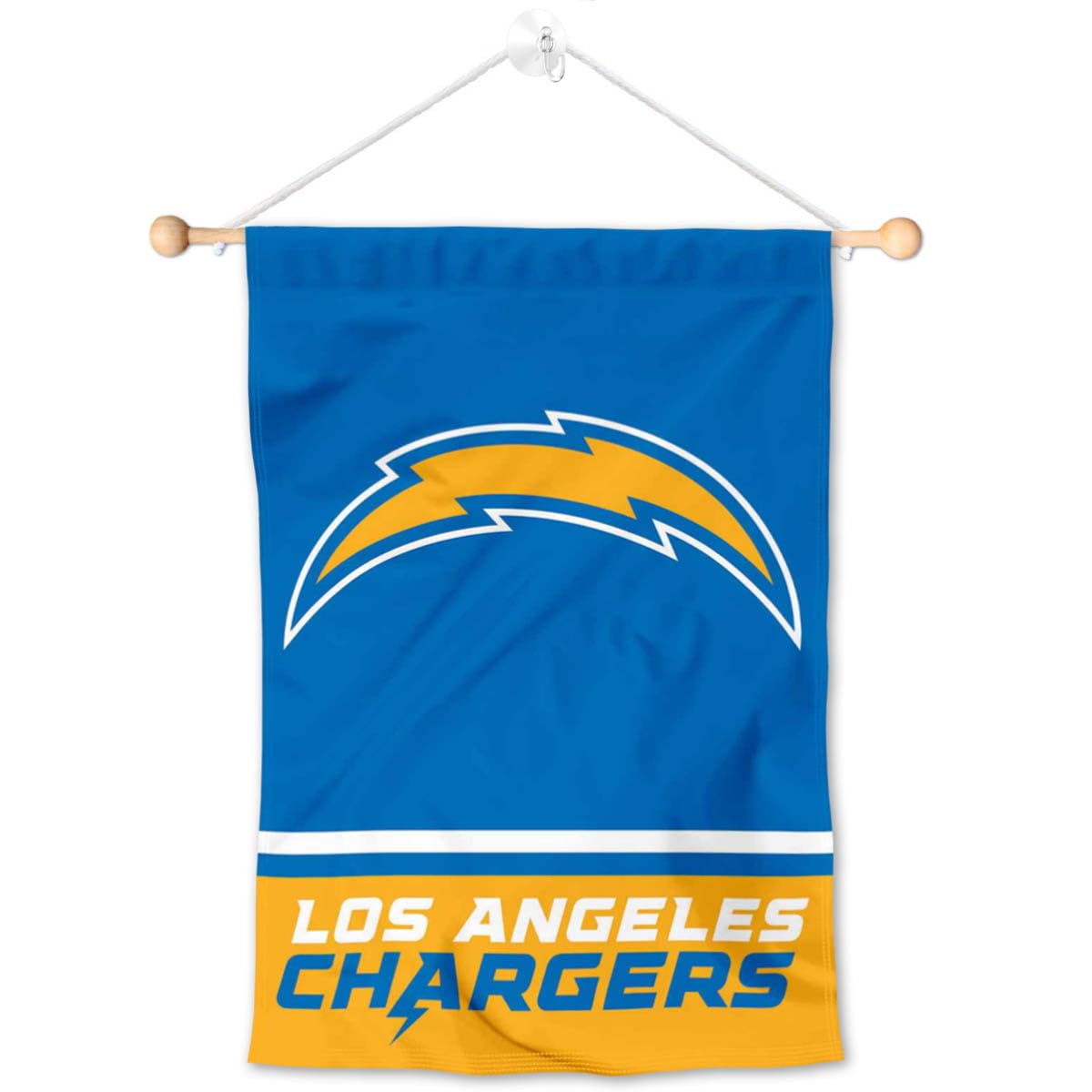 Los Angeles Chargers Banner Window Wall Hanging Flag with Suction Cup - Sports Collectibles, Sports Memorabilia, Sports Fan Shop, Sports Gifts
