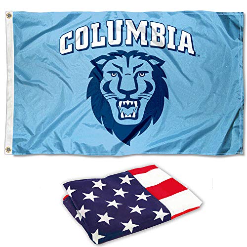 College Flags & Banners Co. Columbia Lions Athletic Logo Flag and USA 3x5 Flag Set - Sports Collectibles, Sports Memorabilia, Sports Fan Shop, Sports Gifts